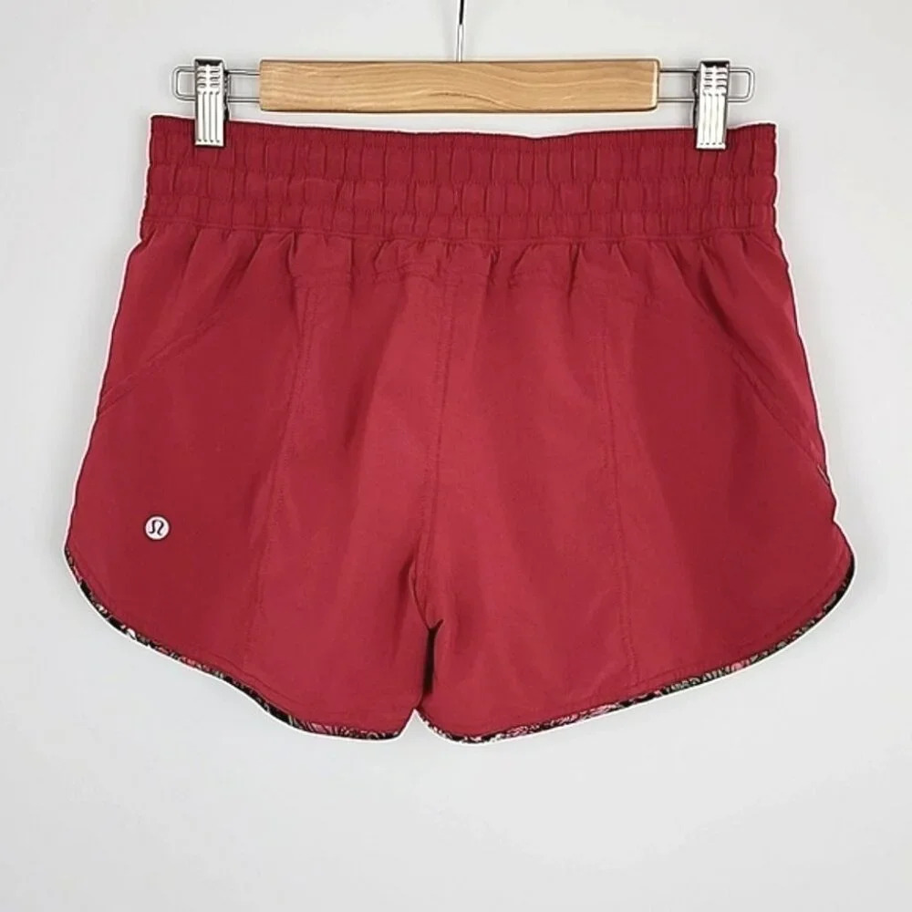 Lululemon Choose A Side Short Ruby Red Zen Garden Floral Multi 3" Inseam Size 6 - Picture 12 of 15